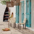thumbnail image 2 of Cterwk Set of 2 Modern Dining Chairs with Wood Frame and Rattan Backrest, Brown, 2 of 10