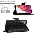 thumbnail image 4 of Elegant PU Leather Wallet Case for Samsung Galaxy S20 FE with Wrist Strap, Women Girls Shockproof Kickstand Magnetic Closure Card Slots Rugged Phone Case Cover for Samsung Galaxy S20 FE, Black, 4 of 7
