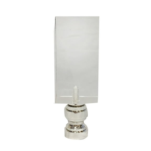 Royal Designs, Inc. Rectangular Cube Finial for Lamp Shade, F-5040L-1, Clear, Single