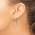 thumbnail image 3 of Primal Gold 14K Rose Gold 2mm Lightweight Tube Hoop Earrings, 3 of 4