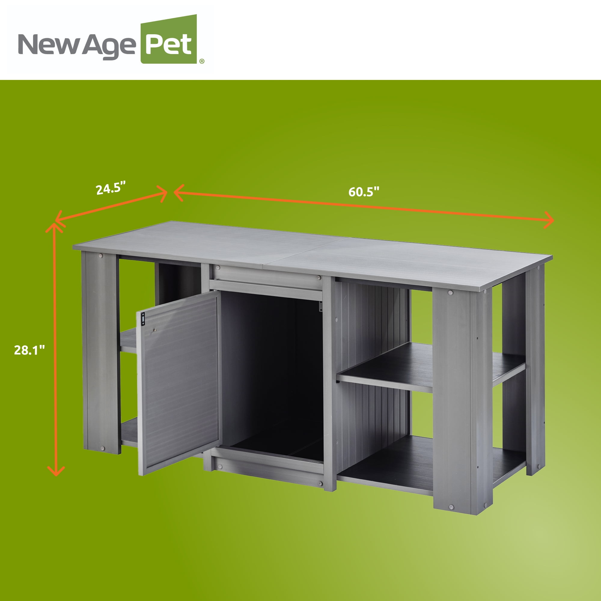 New Age Pet® ECOFLEX® 60" Storage Cabinet for Reptile Food and Substrate Storage