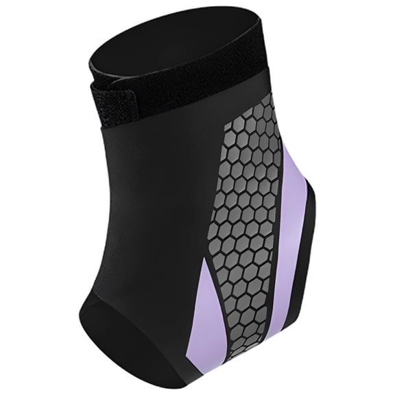 Black & Purple Ankle Brace for Men & Women, 12.6 x 11.8 in / 32 x 30 cm Adjustable Ankle Stabilizer with Pressure Straps, Anti-Sprain Protection for Basketball Football Running, Revitalizes Body