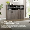thumbnail image 3 of Sunjoy Quub Two Door Cabinet, 3D Textured Space Saving Stackable Cabinet for Indoor Space, 3 of 10