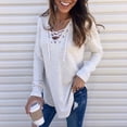 thumbnail image 1 of Femmes Casual V Cou Manches Longues T-Shirt à Manches Longues Chemisier Tops, 1 of 6