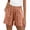Orange women cotton linen shorts a1, variant on Cagogo Women Cotton Linen Plus Size Relaxed Elastic Waist Flowy Casual Shorts Solid Basic Vacation Beach Lounge Pants Shorts, Gray XL