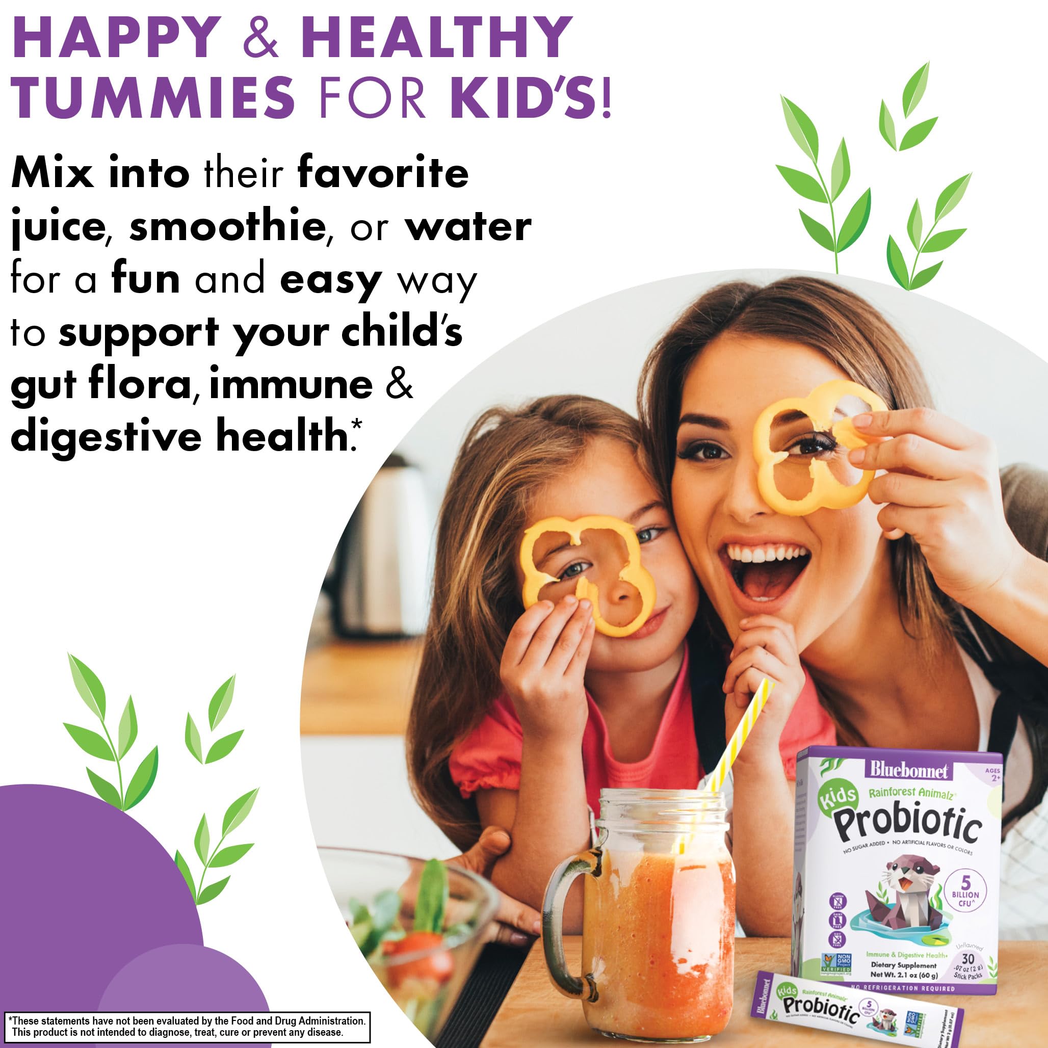 Bluebonnet Rainforest Animalz Kids Probiotic 5 Billion CFU^ Gut Health & Immunity* 30 Days