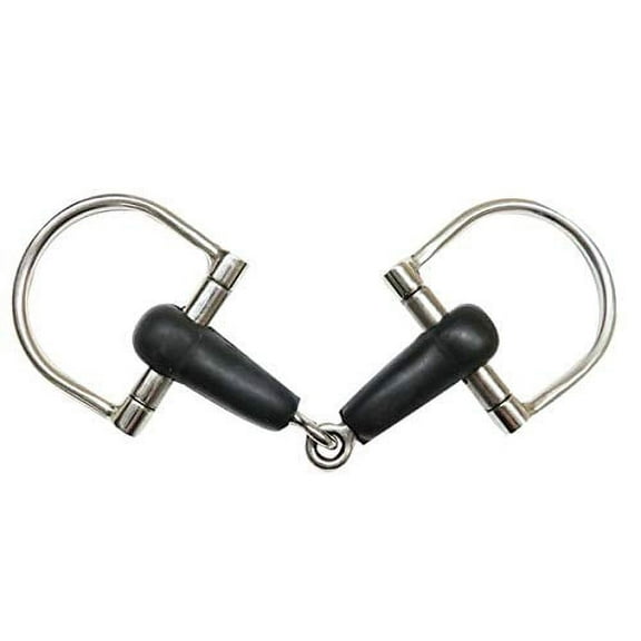 Showman PONY Stainless Steel 4" Rubber Mouth D-Ring Snaffle Bit