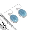 thumbnail image 3 of Natural Angelite Earring 925 Sterling Silver Handmade Jewelry, 3 of 5