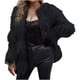 thumbnail image 1 of Abrigo de piel sintética cálida para mujer, chaqueta de invierno con cuello en V, ropa de abrigo sólida Fridja BV0+3220, 1 of 7