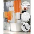 thumbnail image 5 of Split Shower Curtain for Transfer Bench, Burnt Orange Grey Fabric Shower Curtains for Bathroom, Abstract Geometric Oil Painting Modern Tub Sliding Transfer Bench Waterproof Bath Curtains 72"x84", 5 of 9