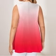 thumbnail image 5 of Plus Size Tunic Tank Sleeveless Gradient V-Neck Printed Loose Pullover Plus Size T-Shirt Pink 3XL, 5 of 5