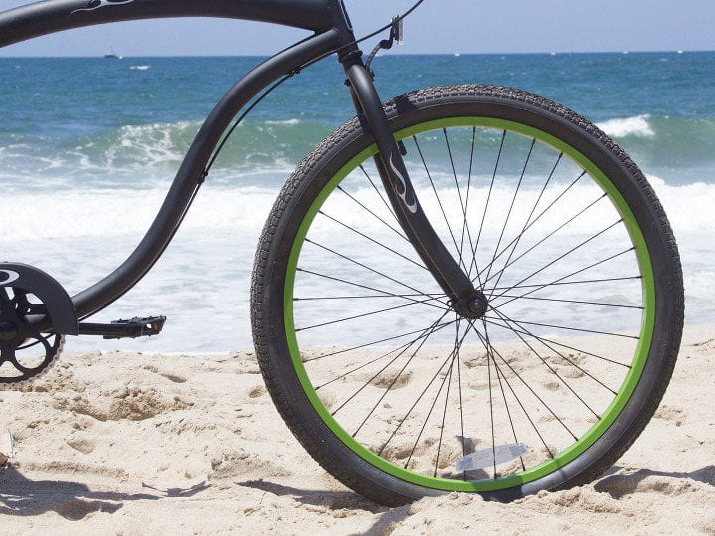 Bruiser , 26", Men's, Three Speed, Matte Black/Green
