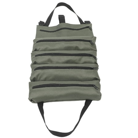 FENGGUIQU Tools Bag Roll Tool Roll Green Oxford Cloth 1Pcs