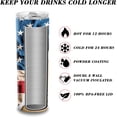 thumbnail image 2 of American Flag 30 oz Skinny Tumbler We The People Straight Stainless Steel Vacuum Insulated Travel Coffee Mug with Lid Straw Slim Water Cup, 2 of 4