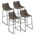 thumbnail image 6 of Summit Living 30 inch Count Stools Set of 4 with Back for Kitchen, PU Leather Bar Stools, Brown, 6 of 9