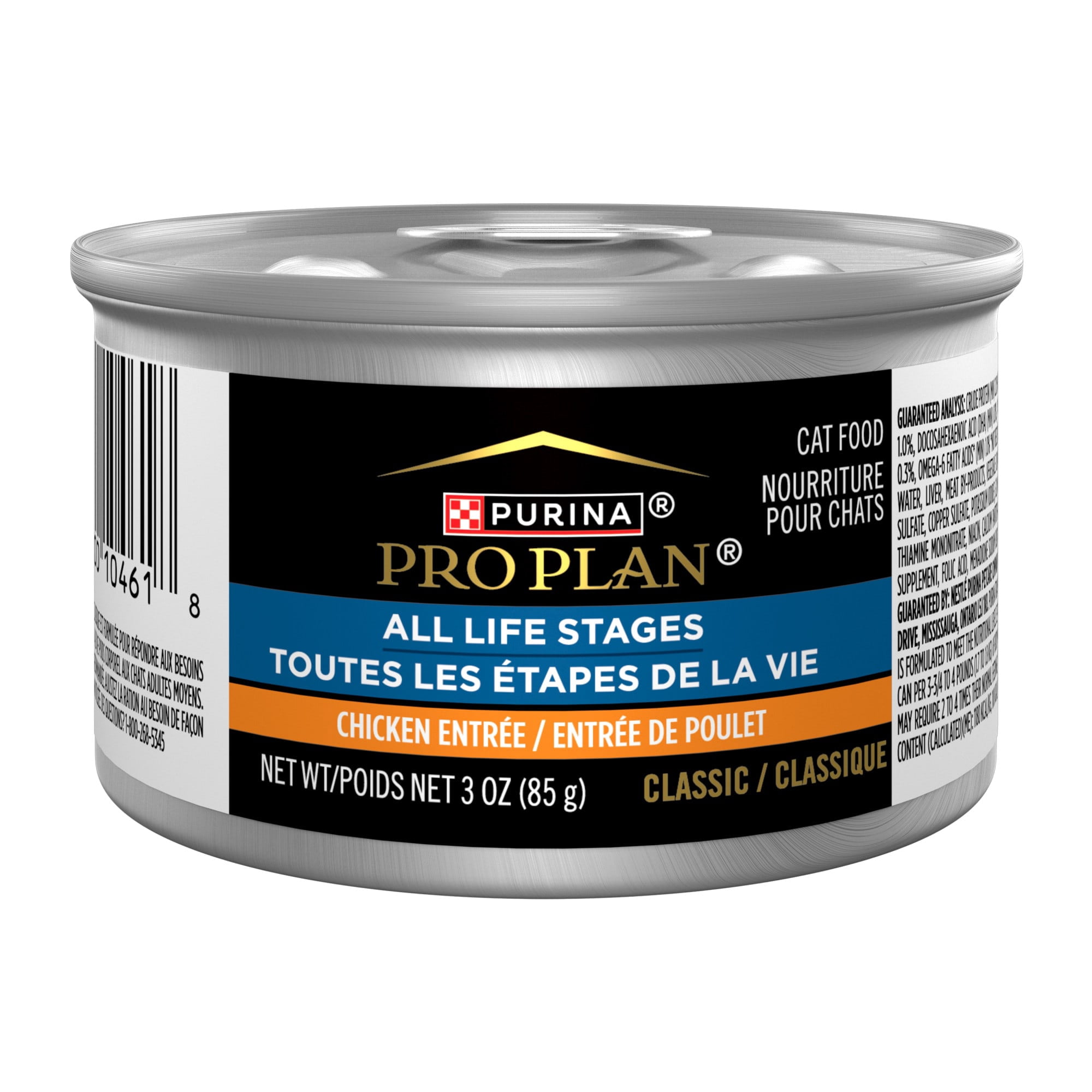 Purina Pro Plan All Life Stages Chicken Pate Classic Entree High Protein Wet Cat Food, 3 oz., Case of 24