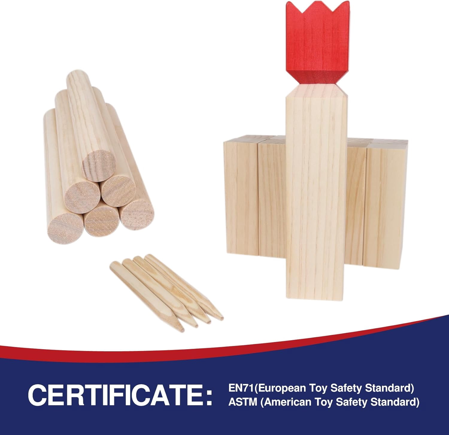 Kubb Yard Game Set - Fun, Interactive Outdoor Family Games for Adults and Kids, Durable Blocks with Travel Bag, Perfect for Backyards, Lawn, and Beach