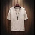 thumbnail image 3 of Ropa Camisetas de cuello redondo 5xl para hombre Camiseta básica para hombre Camiseta de lino de algodón Ropa de calle Ordinaria de alta calidad Nueva en Original Barata, 3 of 5