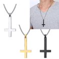 thumbnail image 3 of Collar con cruz al revés de acero inoxidable, amuleto, regalo sorpresa para niños y niñas. Color acero. Código de producto: 56320. Rosa, 3 of 5