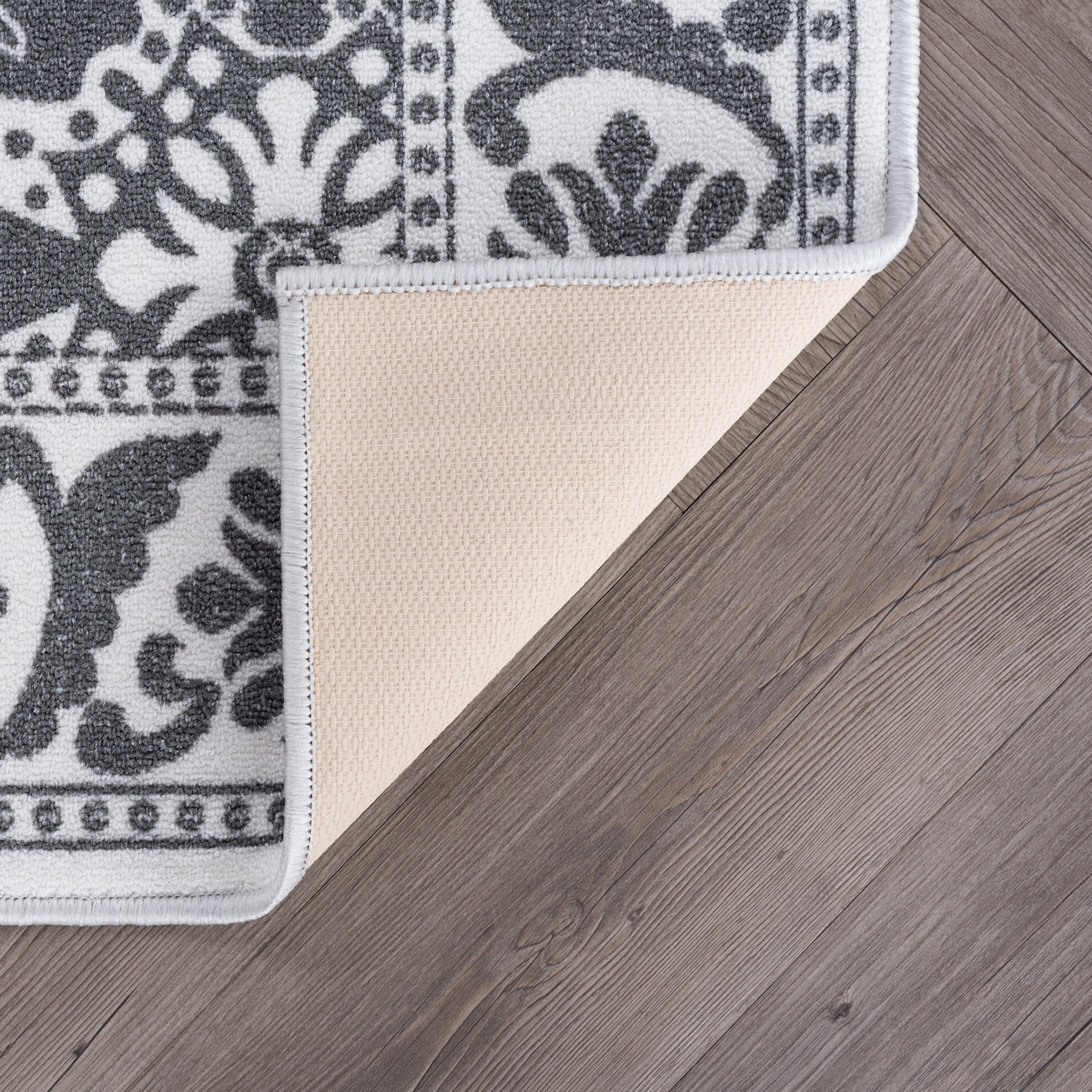 Traditional 2x11 Area Rug (2'3'' x 11') Oriental Ivory, Gray Indoor Runner Easy to Clean