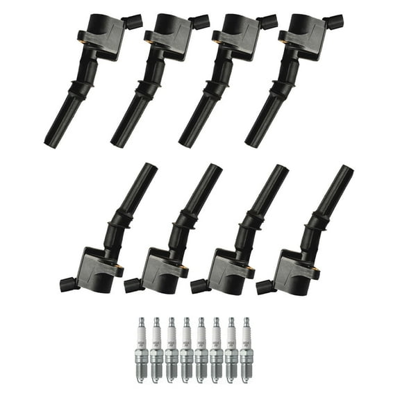 8 ISA Ignition Coil and 8 Spark Plug Compatible with  2003-2008 Ford E-150 2003-2008 Ford E-250 2004 Ford F-150 Heritage 4.6L V8 Replacement for FD503 3951
