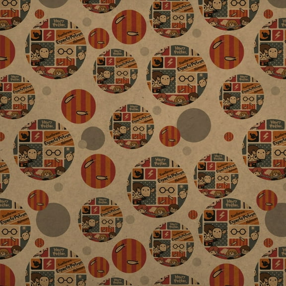 Harry Potter Cute Chibi Pattern Premium Kraft Gift Wrap Wrapping Paper Roll