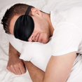thumbnail image 3 of Sleep Mask Night Cover Eye Sleeping Silk Satin Masks For Women Men, Blindfold For Airplane Travel Adjustable Strap (black), 3 of 5