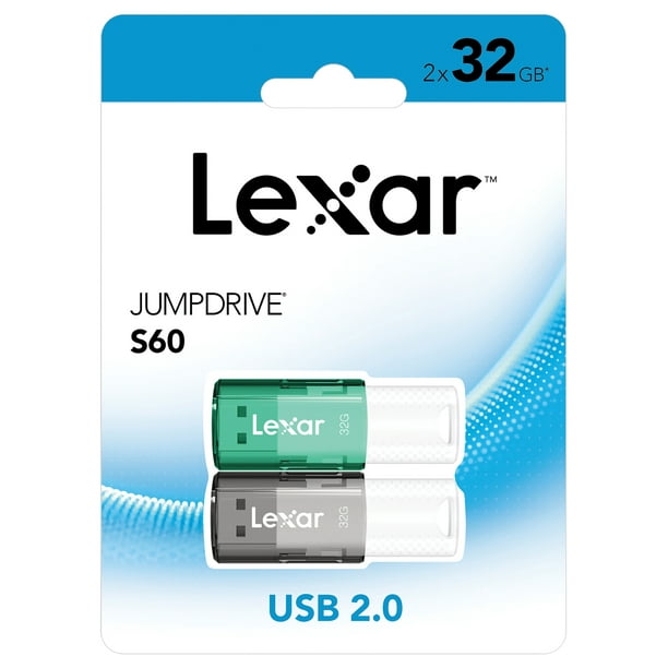 Lexar LJDS060032G-B2NNU JumpDrive S60 USB Flash Drives (32 2 Black and Teal) -
