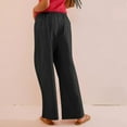 thumbnail image 3 of Hvyesh Women Low Waist Wide Pants Casual Drawstring Cotton Linen Pants Summer Loose Solid Beach Pants Workout Trouses, 3 of 9