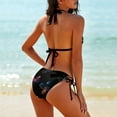 thumbnail image 2 of Colorful Glowing Butterfly Women's Bikini V Neck Swimsuit Set 2 Piece Over Size Bathing Suit Side Triangle Bathing Suit, 2 of 9