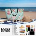thumbnail image 5 of Pofeuu Vintage Floral Print Beach Bag,Waterproof Sandproof Beach Tote Bag, Large Capacity Foldable Beach Bags for Women, 5 of 7