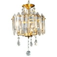 thumbnail image 5 of LMQNINE Modern Farmhouse Crystal Chandelier LED Pendant Light,Adjustable Height,3-Light Fixture for Kitchen Island, Dining, Bedroom, Gold Finish, 5 of 7