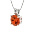 thumbnail image 2 of Clara Pucci 18K White Solid Hypoallergenic Gold 2.5Ct Red Zircon Round Brilliant Cut Solitaire Designer Necklace Pendant For April, 2 of 6