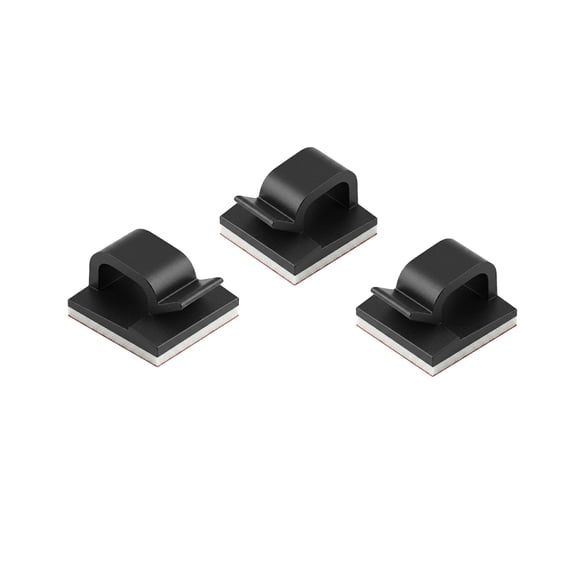 Organizadores Sujetadores de cables 14x14 con Adhesivo 3M, Color Negro, 25 Piezas