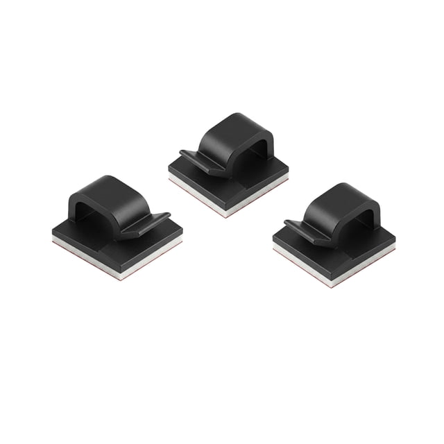 Organizadores Sujetadores de cables 14x14 con Adhesivo 3M, Color Negro, 25 Piezas
