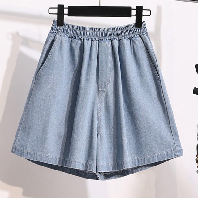 MKLEKYY Pantalones Cortos de Mezclilla para Mujer, Holgados, de Cintura Alta, Ajustados y de Pierna Ancha, de Verano, para Mujer