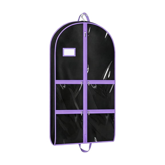 LEHOZIHEQ Dance Costume Garment Bags for Kids, Clear Zipper Pockets, Portable Kids Dance Garment Bag for Travel and Costumes Storage