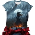 thumbnail image 5 of Halloween Shirts for Women Witch Castle Graphic Print Tops Casual Crewneck Short Sleeve Tees Fall Festival Holiday T-Shirts Flattering Daily Wear, 5 of 6