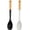 Black+White, variant on 2 Pack Large Silicone Cooking Spoons, 13inch Nonstick Solid Wooden Handle Spoon, Heat Resistan Silicone Kitchen Spoons for Cooking, Serving, Basting, Mixing