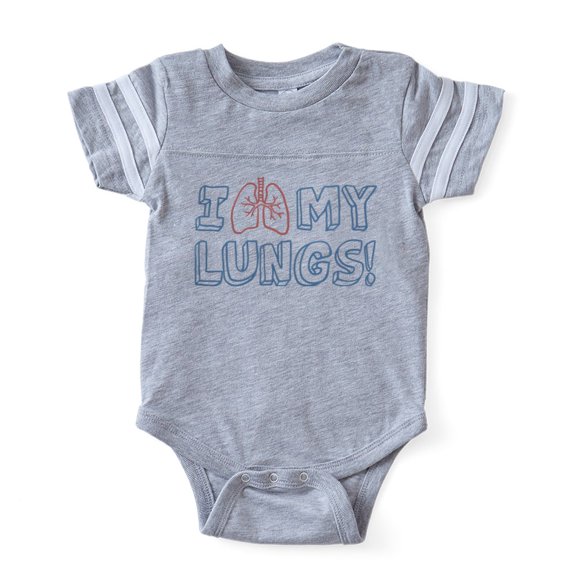 CafePress - Organ I Love My Lungs_Tr - Cute Infant Baby Football Bodysuit