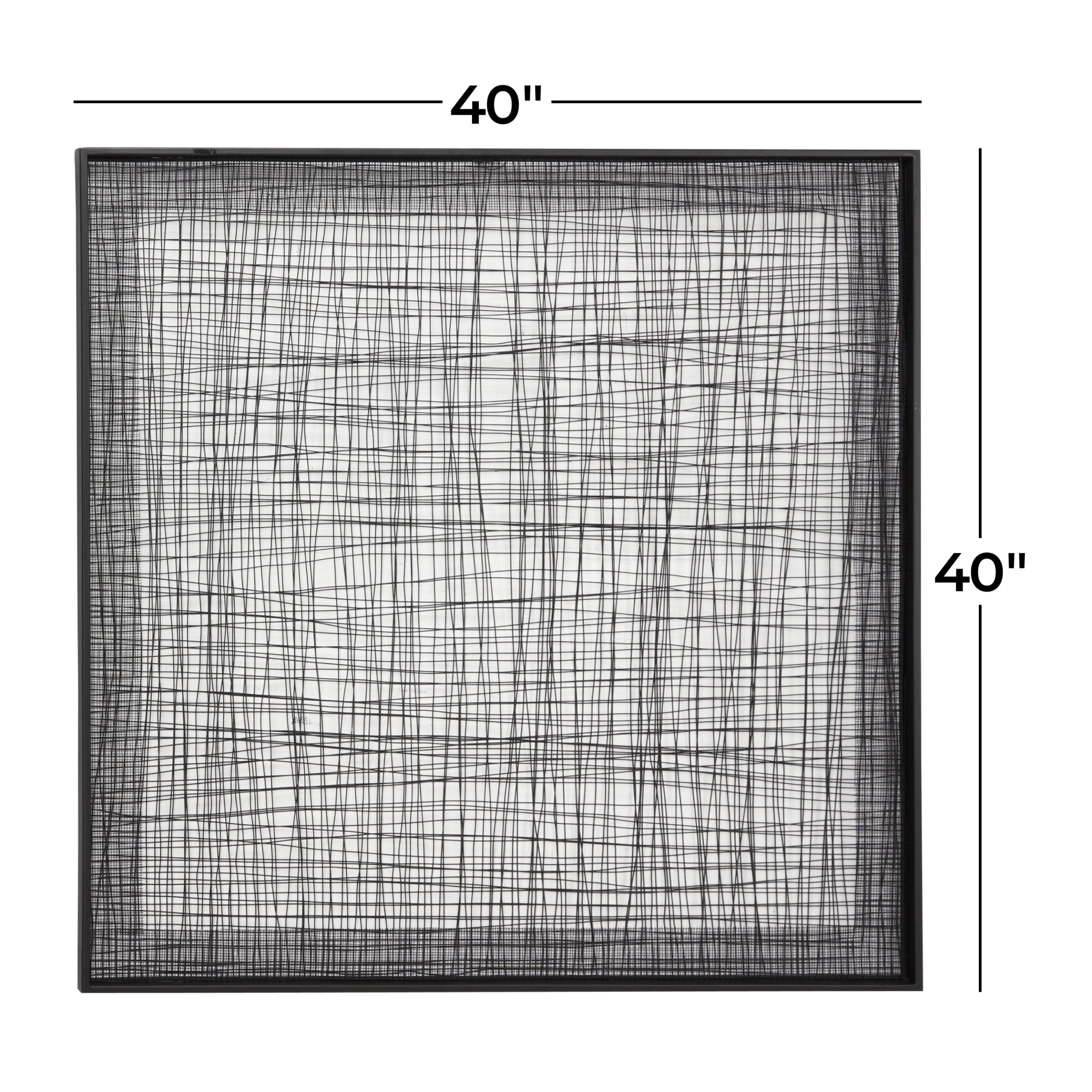 DecMode Black Metal Mesh Geometric Wall Decor