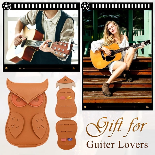 Guitar Picks Holder Case, Guitar Pick Case Personalized, Owl Storage Bag Animal Shaped Guitar Pick For Leather Storage Portable Received By Guitar Lovers Guitarists