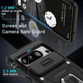 thumbnail image 5 of KOMI Case for Google Pixel 8 with Slide Camera Cover+Screen Protector (1 Pack), Rotated Ring Kickstand Military Grade Shockproof Heavy Duty Protective Cover Black, 5 of 5