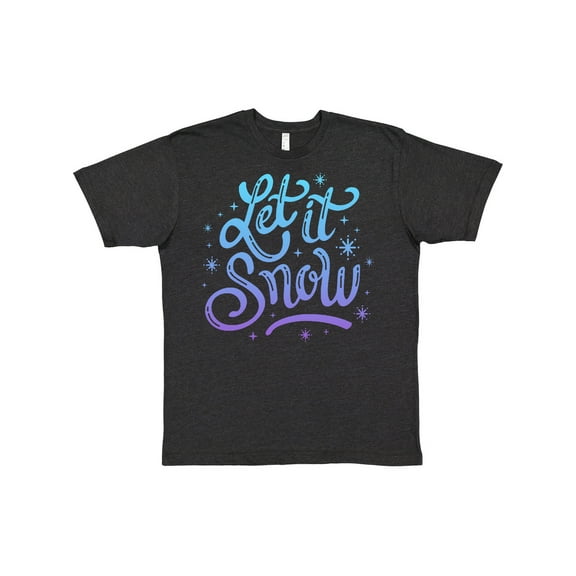 Inktastic Winter Let It Snow Lettering in Blue with Snowflakes T-Shirt
