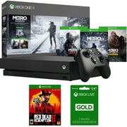 Microsoft Xbox One X Metro Saga Bundle: 1 TB Console + 3 Metro Games + Wireless Controller (CYV-00279) with Red Dead Redemption 2 For Xbox One & Xbox Live 3 Month Gold Membership