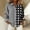 (Fasion 83)Black, variant on Turn-down Collar Shirts for Women Causal Blouse Long Sleeve Summer Striped and Checked Printed Shirt with Button