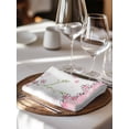 thumbnail image 6 of Pink Flowers Cloth Napkins Set of 8 Reusable Dinner Napkins, Cartoon Botanical Floral Vines Leaves Cocktail Napkin Washable Table Napkins for Wedding/Holiday Party/Baby Shower 20"x20", 6 of 7
