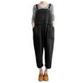 thumbnail image 1 of Pompotops Salopette Sans Manches pour Femmes Ample en Coton et Lin Longue Combinaison de Soirée, 1 of 7