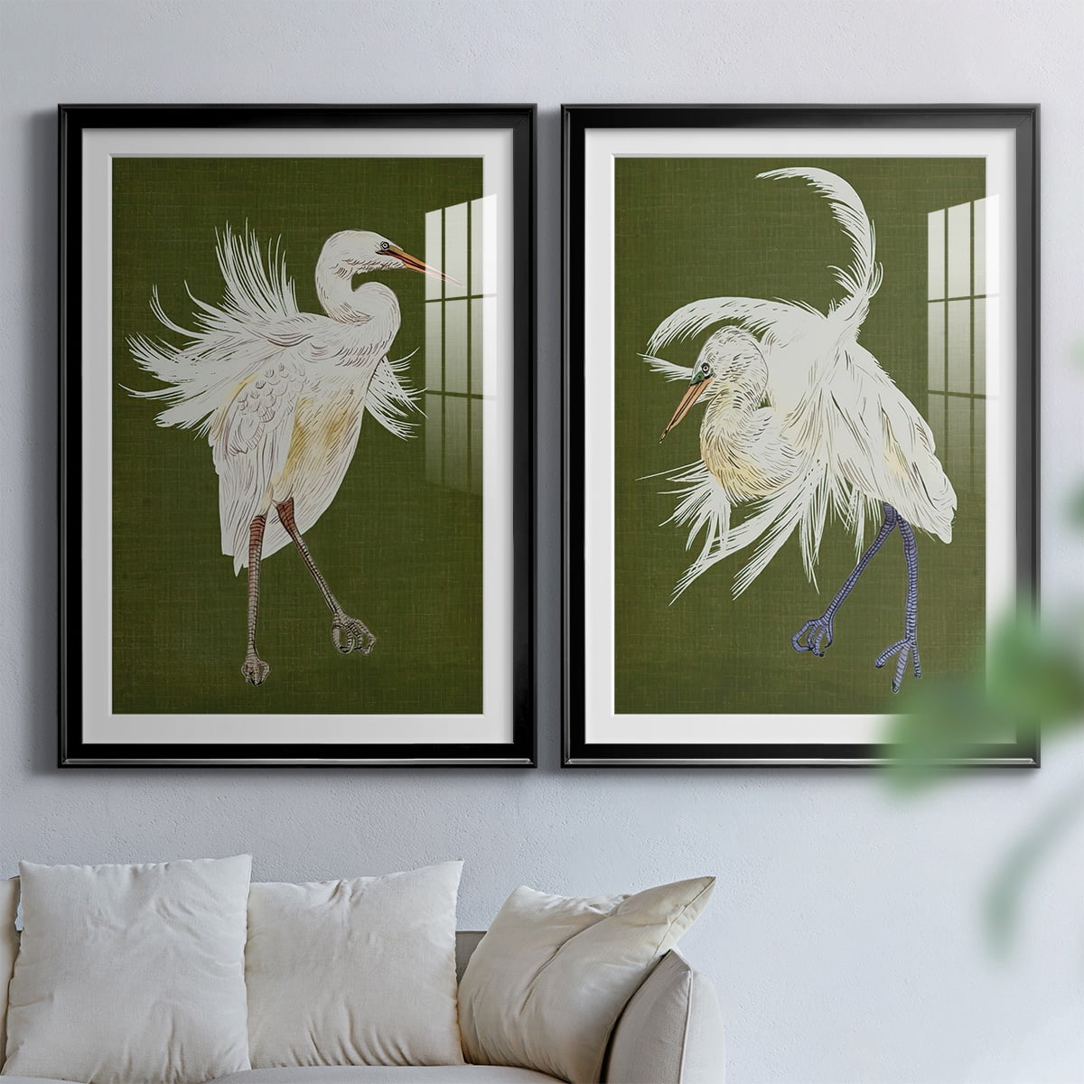 Wexford Home Heron Plumage I Premium Framed Print, 26.5" x 36.5" - Ready to Hang, Black (Set of 2)