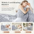 thumbnail image 5 of WISHEAD Electric Heated Blanket with 9 Heat Settings & 4 Auto-Off Timers, Dual-Sided Flannel Throw for Full Bed, Machine Washable, ETL & FCC Certified, 72"x84", Light Gray, 5 of 7
